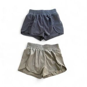 Lalala set of 2 Shorts Womens Running inner liner Grey and tan